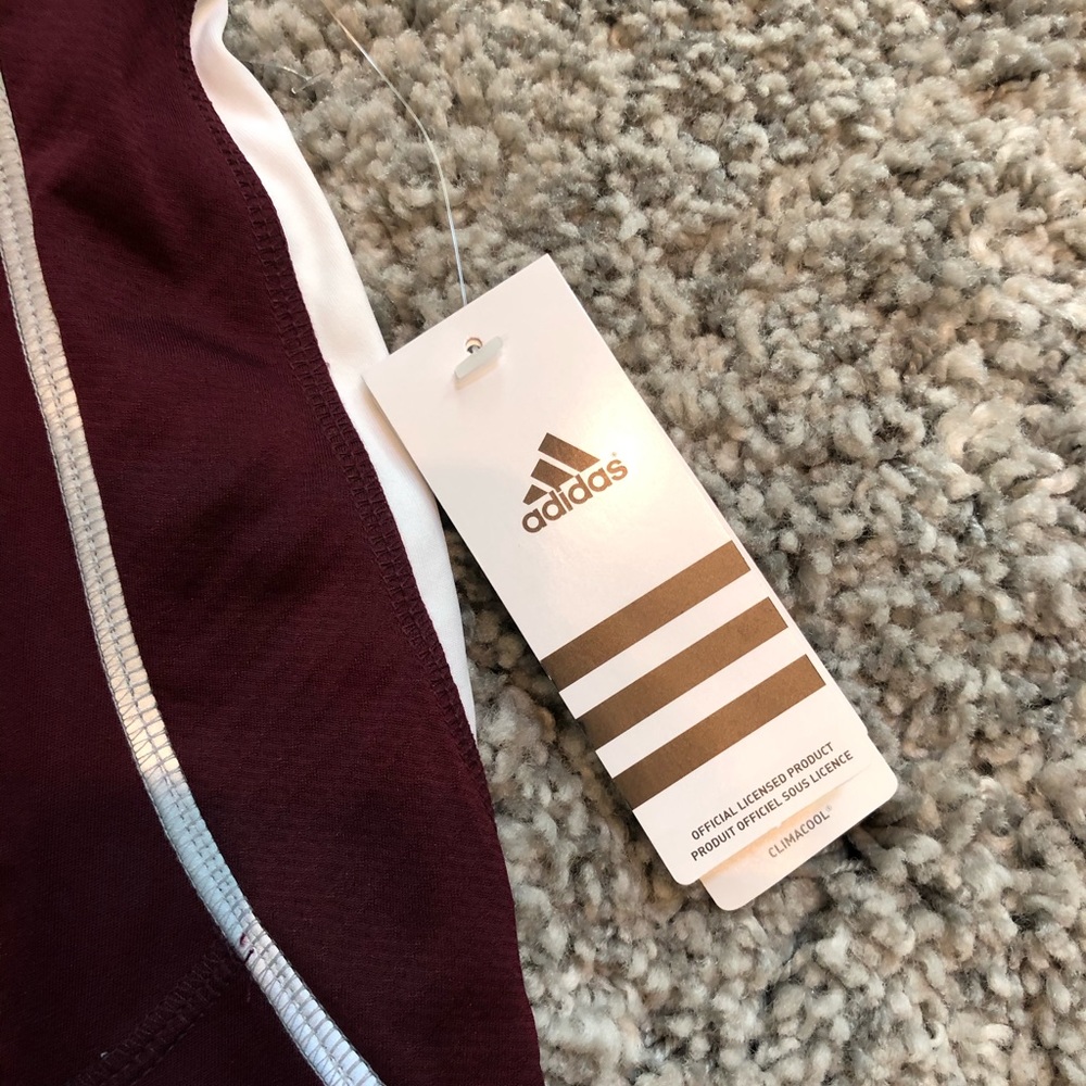 ADIDAS BURGUNDY AND WHITE TENNIS SKIRT - Picture 4 of 4
